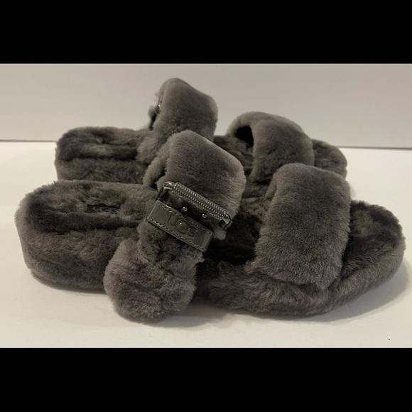 UGG Fuzz Yeah Slides charcoal Size 10 - Picture 5 of 12